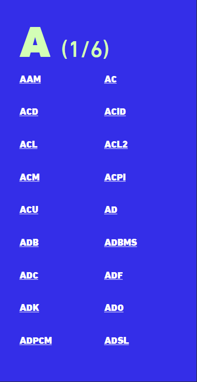 Instant access to IT abbreviations and technical terms